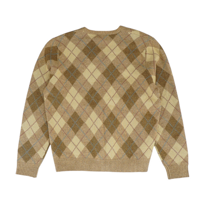 Brown Argyle Pullover Sweater