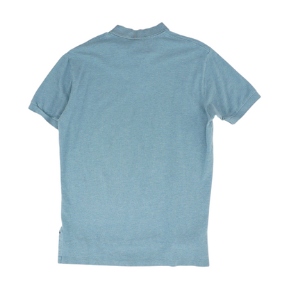 Blue Solid Short Sleeve Polo
