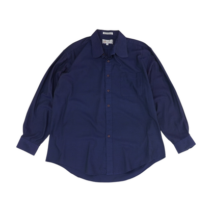 Navy Solid Long Sleeve Button Down