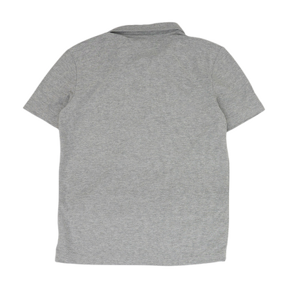 Gray Solid Short Sleeve Polo