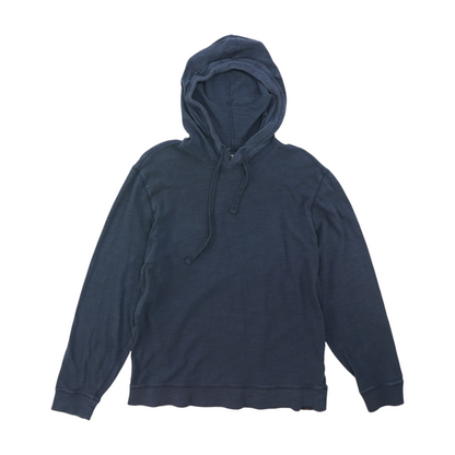 Blue Solid Hoodie Pullover