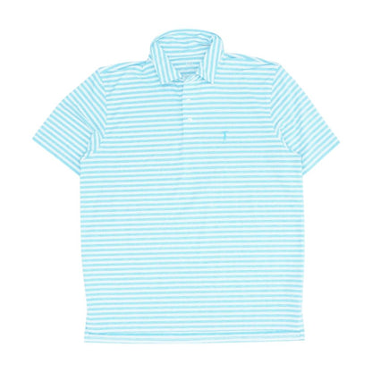 Blue Striped Short Sleeve Polo