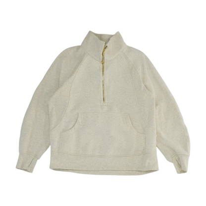 Gray Solid 1/4 Zip Pullover