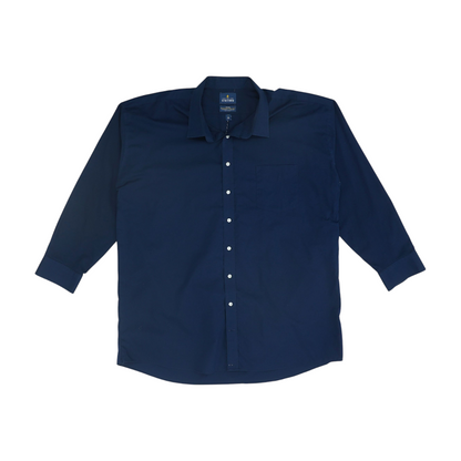 Navy Big & Tall Solid Long Sleeve Button Down