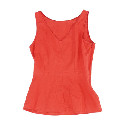 Red Solid Sleeveless Blouse