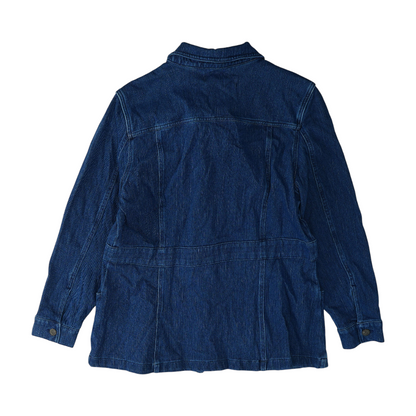 Blue Solid Denim Jacket