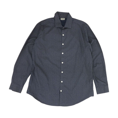 Navy Polka Dot Long Sleeve Button Down