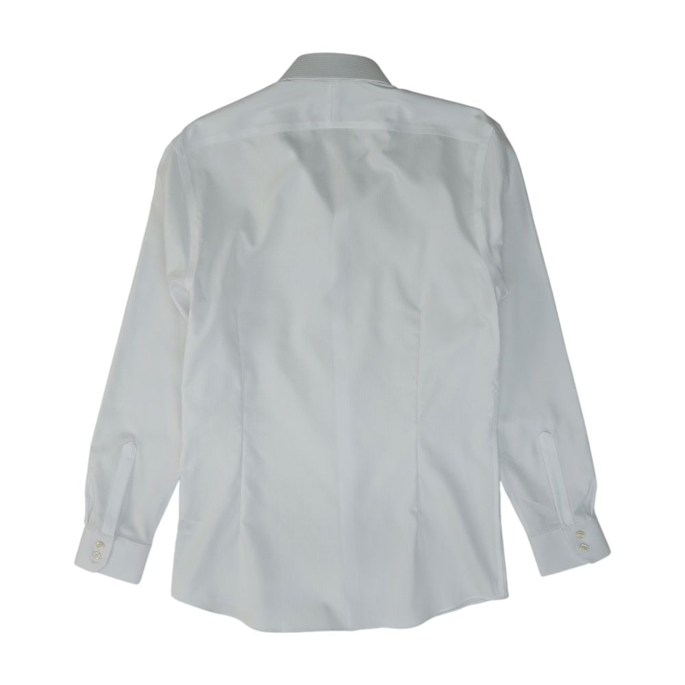 White Solid Long Sleeve Button Down