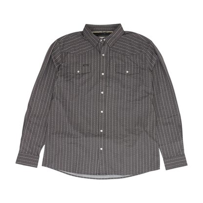 Gray Abstract Long Sleeve Button Down