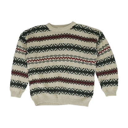 Beige Abstract Pullover Sweater