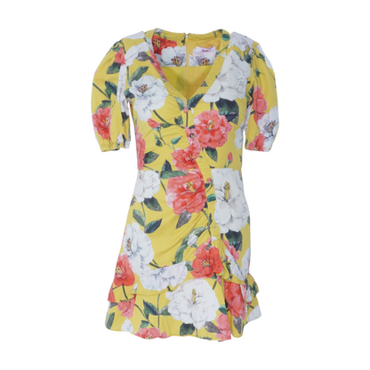 Yellow Floral Mini Dress