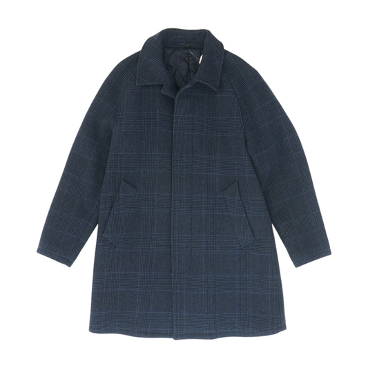 Navy Plaid Coat