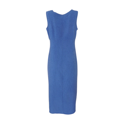 Vintage Blue Petite Houndstooth Midi Dress