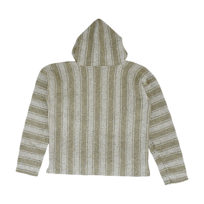 Tan Striped Hoodie Pullover