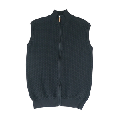 Black Solid Vest Sweater