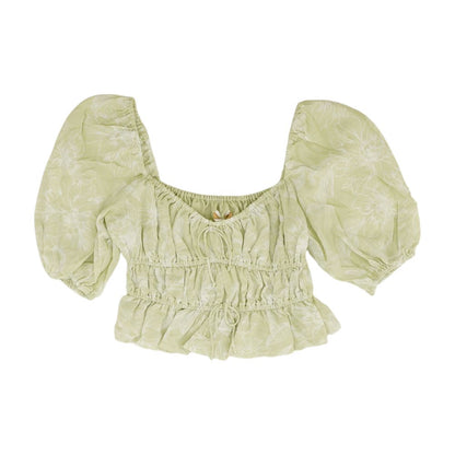 Green Cropped Blouse