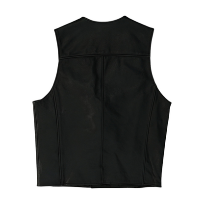 Black Solid Casual Vest
