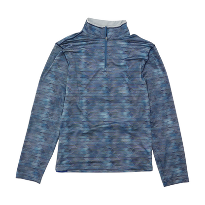 Blue Geometric 1/4 Zip Pullover