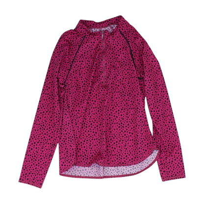 Magenta Polka Dot 1/4 Zip Pullover