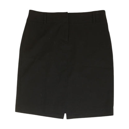 Black Solid Midi Skirt