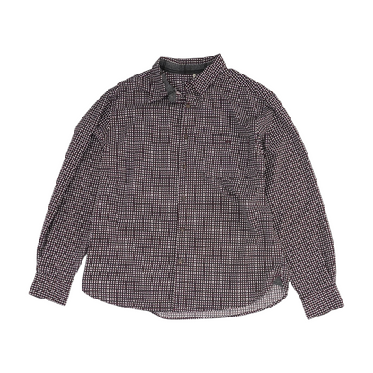 Burgundy Abstract Long Sleeve Button Down