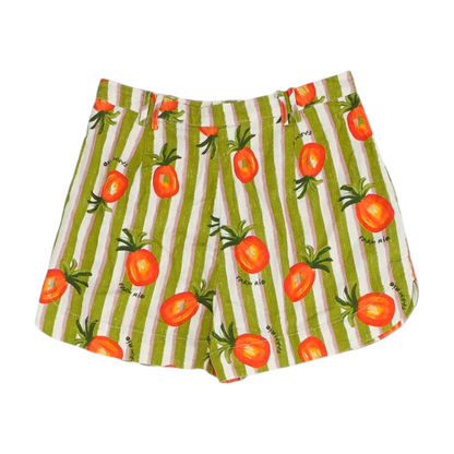 Green Striped Chino Shorts