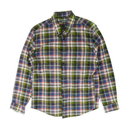 Green Plaid Flannel Button Down