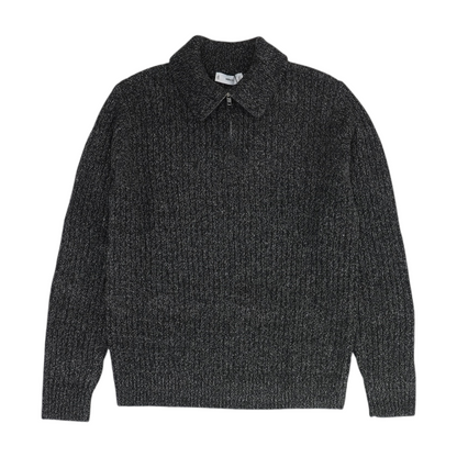 Charcoal Solid 1/4 Zip Sweater