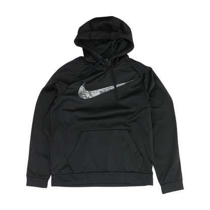 Black Print Hoodie Pullover