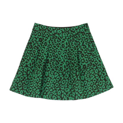 Green Petite Animal Print Mini Skirt
