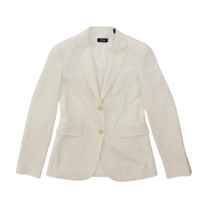 White Solid Blazer