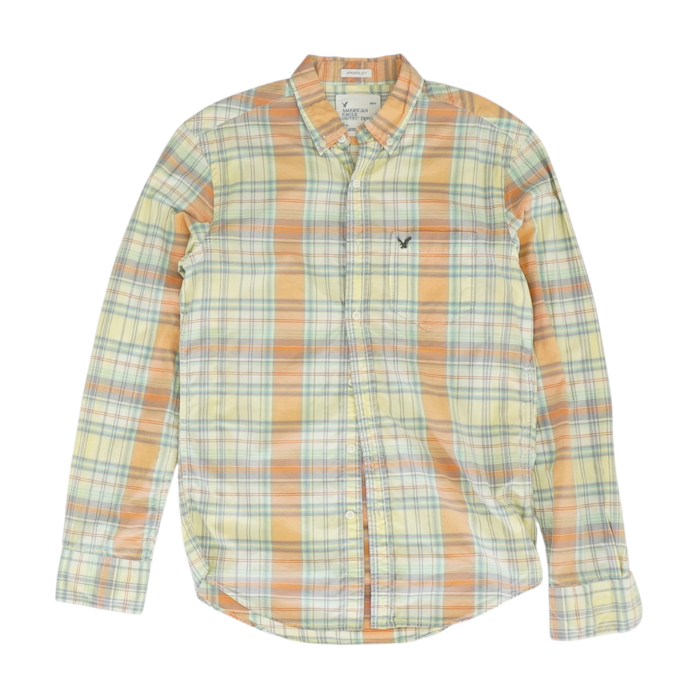 Yellow Plaid Long Sleeve Button Down