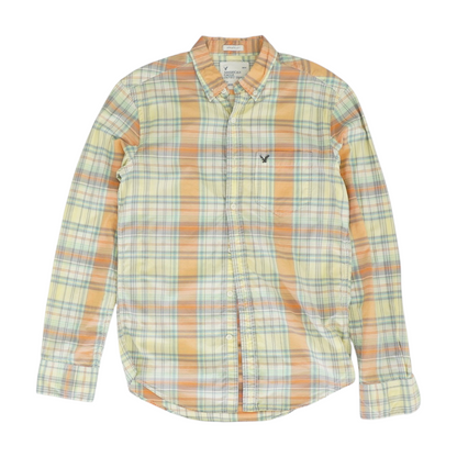 Yellow Plaid Long Sleeve Button Down