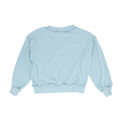 Blue Solid Sweatshirt Pullover