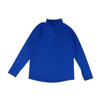 Blue Solid 1/4 Zip Pullover
