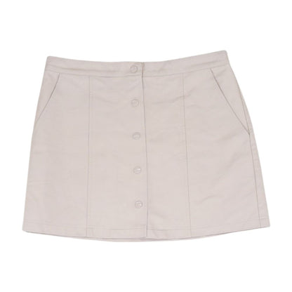 Pink Solid Mini Skirt
