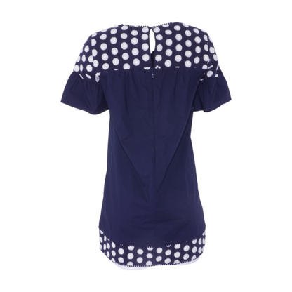 Navy Petite Polka Dot Mini Dress