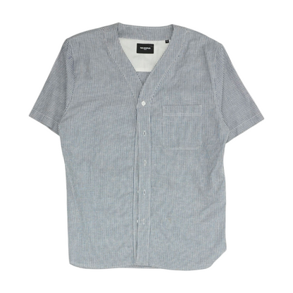 Blue Striped Short Sleeve Button Down