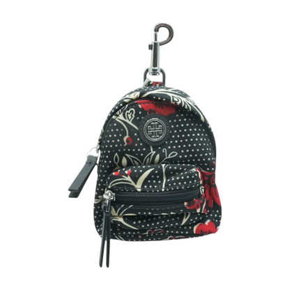 Navy Polka Dot Mini Backpack Key Ring