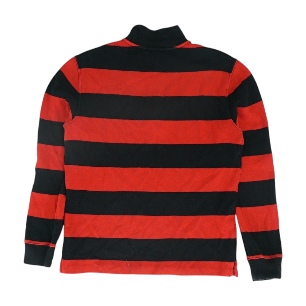 Red Striped 1/4 Zip Pullover