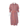 Red Plaid Midi Dress