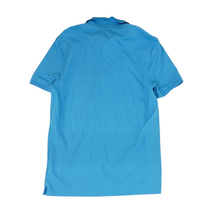 Blue Solid Short Sleeve Polo