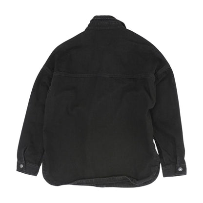 Black Solid Denim Jacket