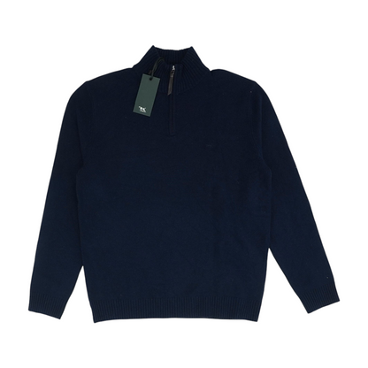 Navy Solid 1/4 Zip Pullover