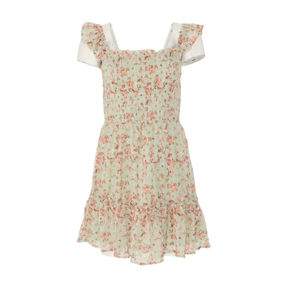 Green Floral Mini Dress