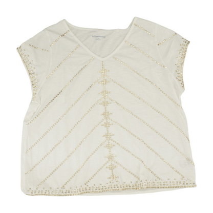White Plus Striped Blouse