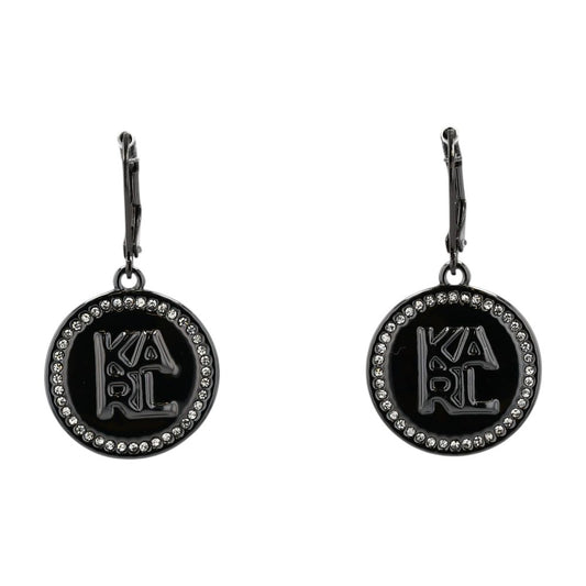 Costume Set In Gun Metal Drop Earrings W/ Lever-Back Closure