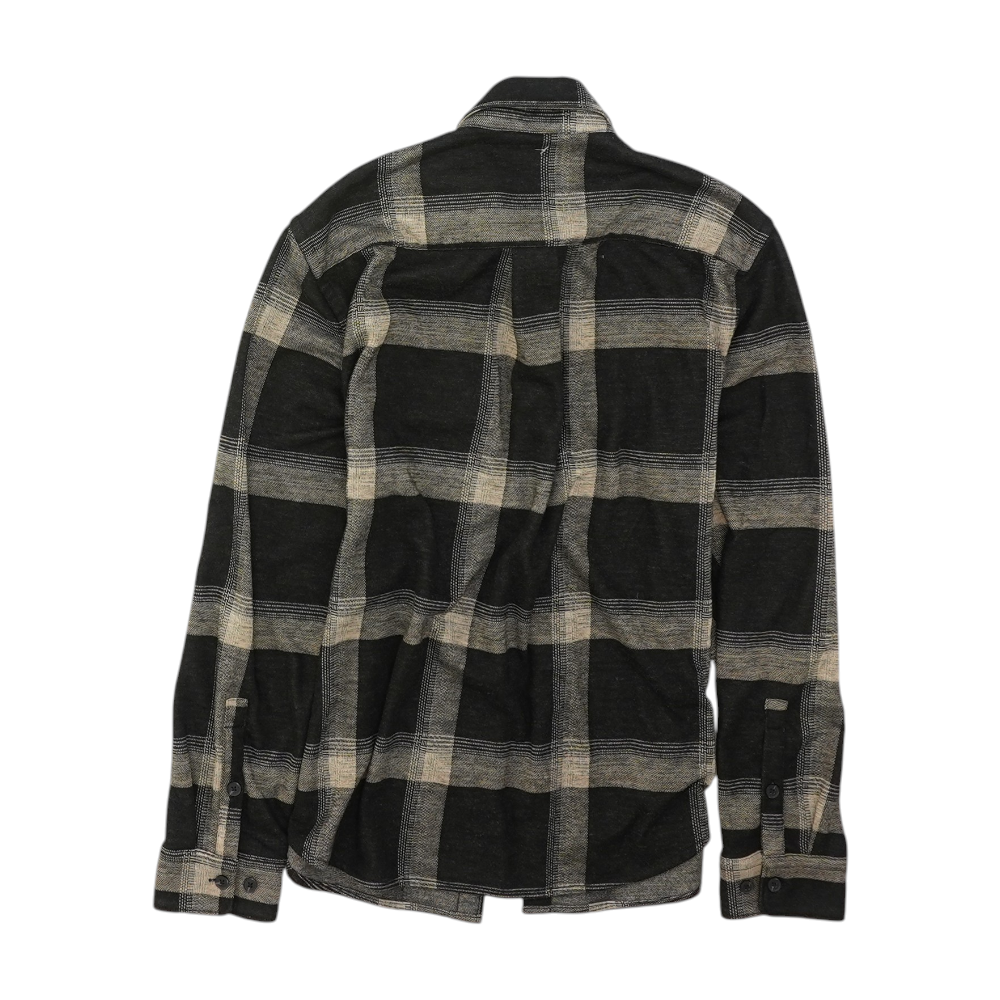 Black Plaid Flannel Button Down
