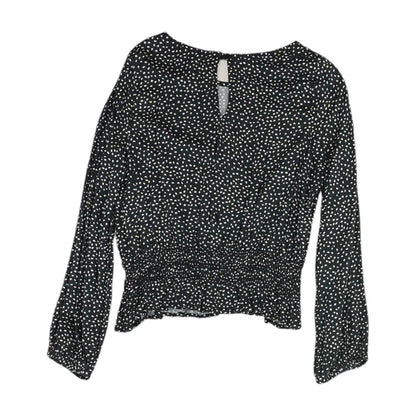 Black Polka Dot Knit Top