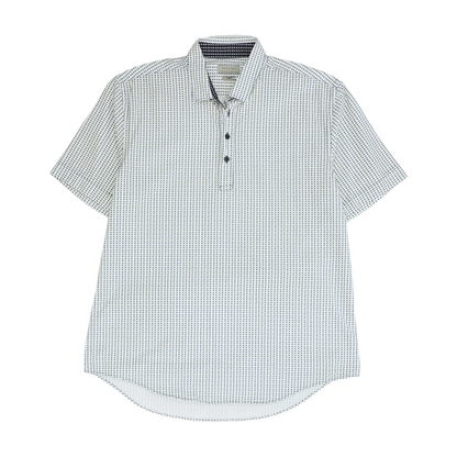 White Print Short Sleeve Polo
